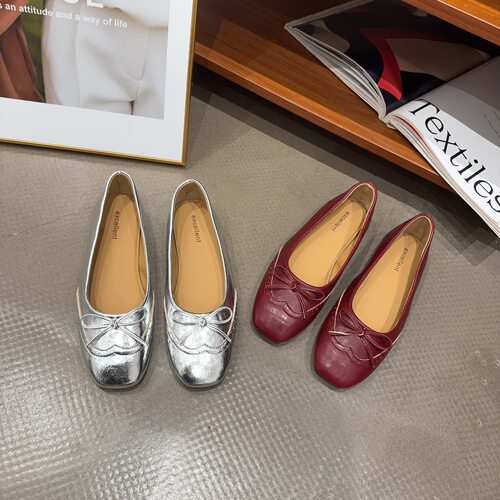 68-2春季新品女方头平底蝴蝶结玛丽珍鞋软底舒适百搭韩版休闲潮