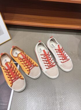 8115-28夏季新品女真皮拼接网面软底透气时尚韩版舒适系带休闲鞋