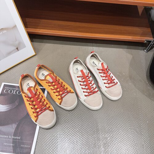 8115-28夏季新品女真皮拼接网面软底透气时尚韩版舒适系带休闲鞋