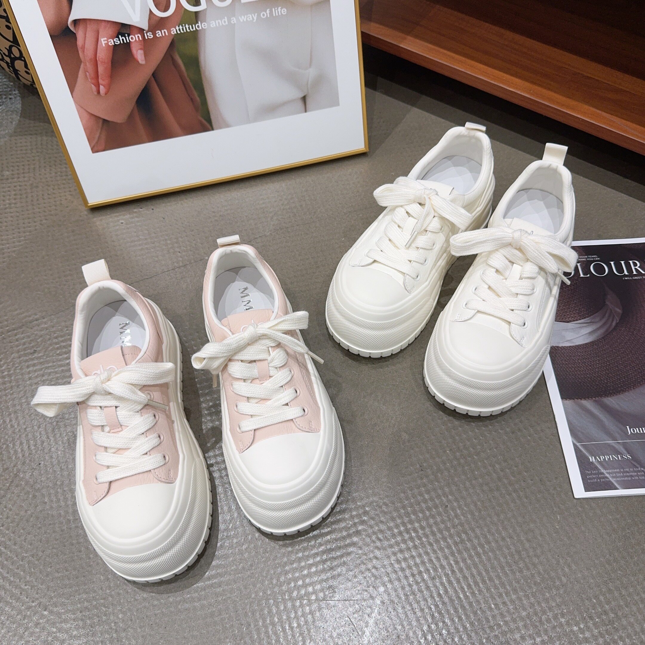 998-33春夏季新品女真皮厚底轻盈增高小白鞋系带休闲鞋韩版6cm潮
