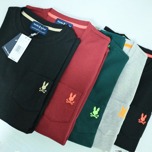 日单男款华夫格长袖T恤