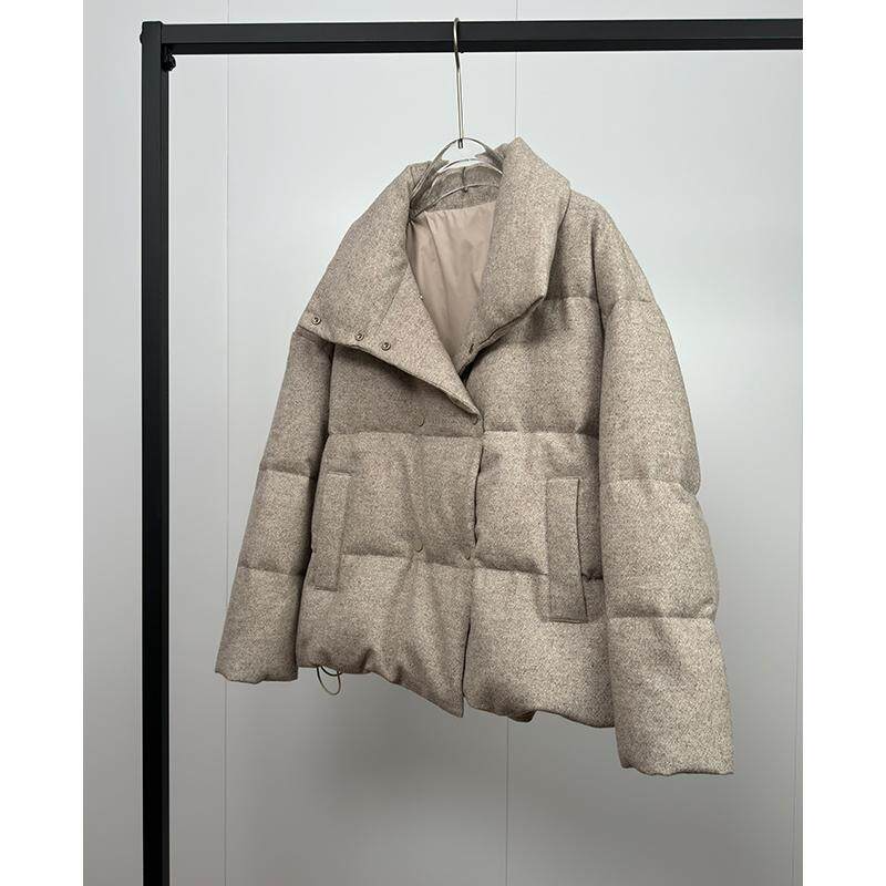 25冬季短款高端保暖时尚羊毛精纺白鹅绒羽绒服女简约双排扣外套,女装/女士精品,羽绒服,淘宝优惠券,粉丝福利购,淘宝优惠卷