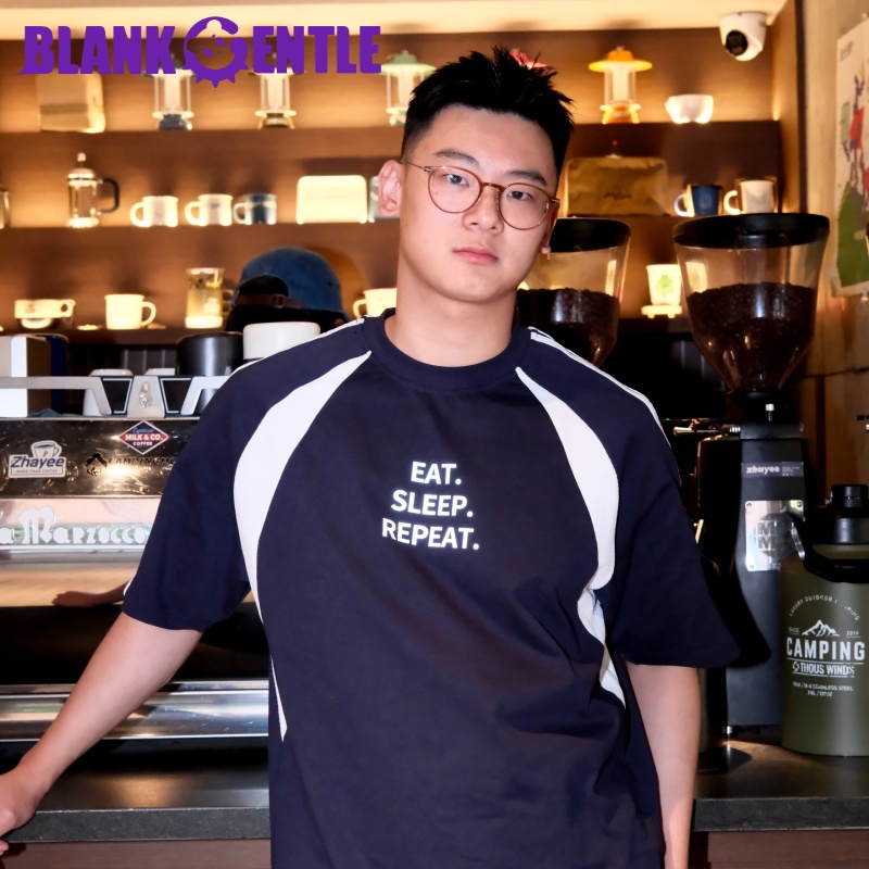 BLANKGENTLE拼接赛车服短袖T恤