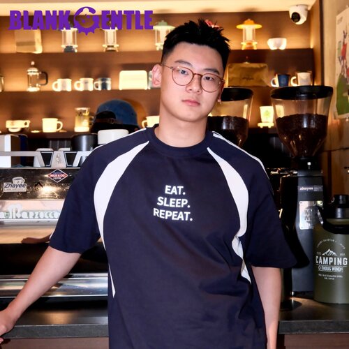 BLANKGENTLE拼接赛车服短袖T恤