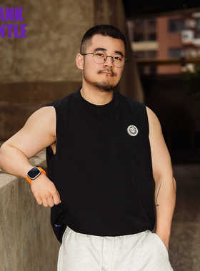 BlankGentle夏季索罗娜冰感棉背心男宽松休闲运动健身无袖坎肩潮