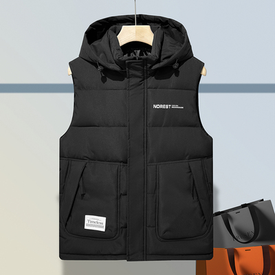 保暖百搭可拆帽马甲外套