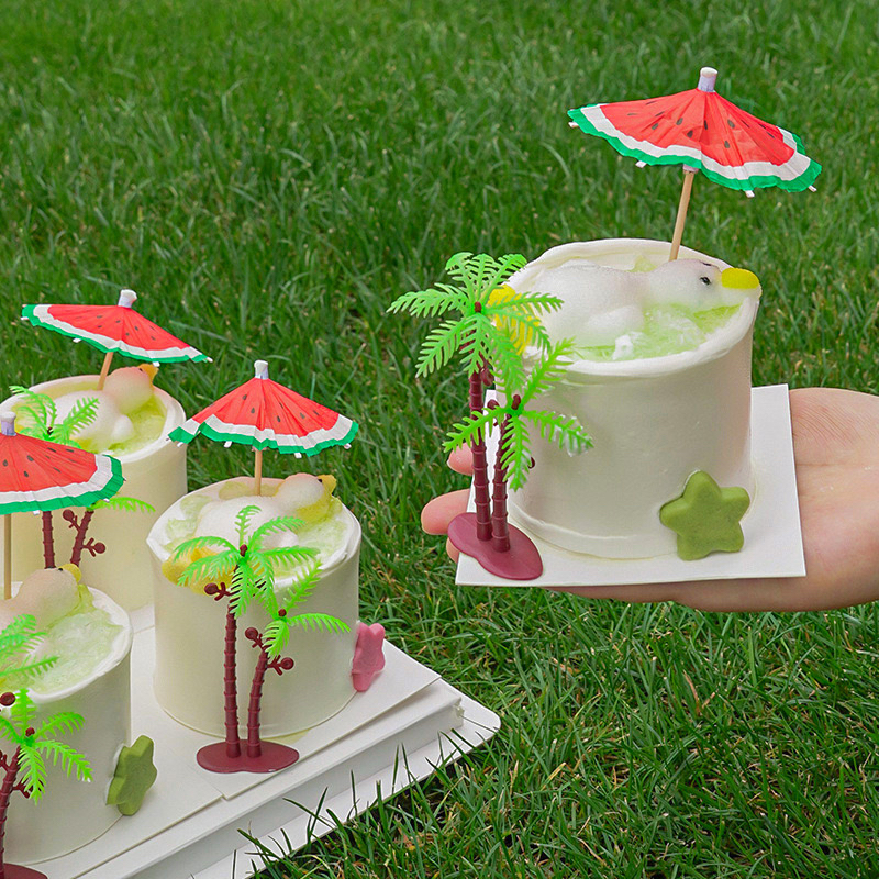 鸡尾酒装饰迷你超小纸伞牙签伞网红奶茶饮料装饰伞签伞西瓜椰树伞