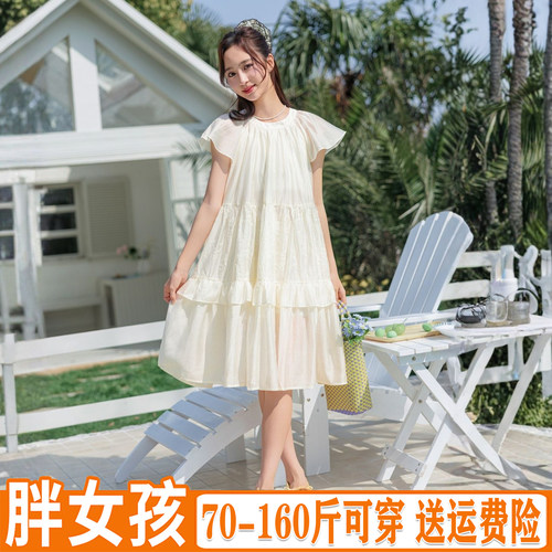 胖女童连衣裙夏季甜美公主裙薄款
