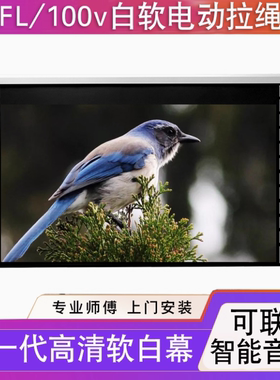 高清4K折软电动拉绳幕