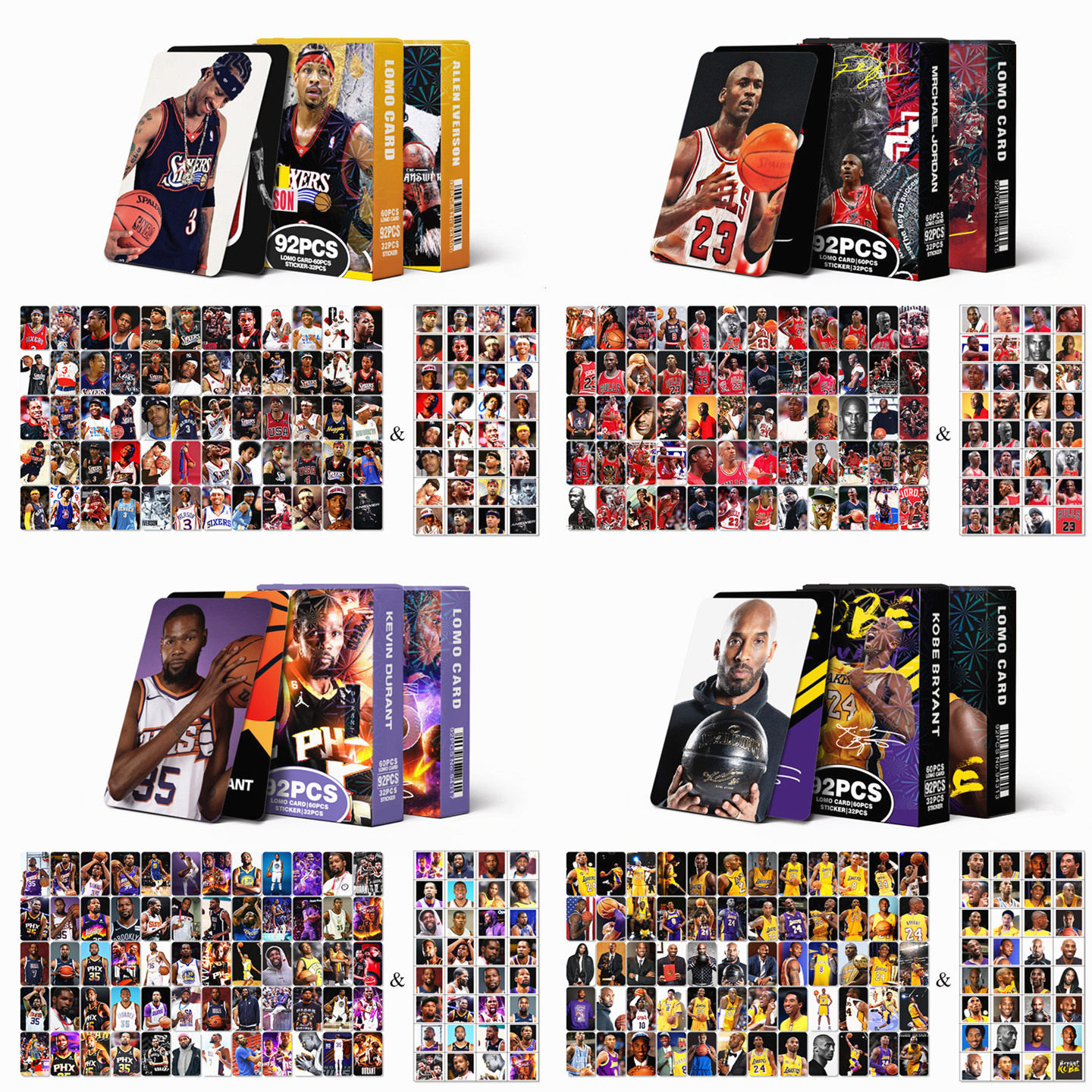 篮球球星卡片贴纸珍藏照片周边球迷用品杜兰特艾弗森科比库里欧文