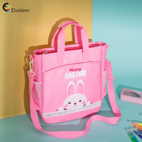 Сумка через плечо для школьников, милый кролик, портативный вместительный и большой ремешок для сумки, сумка для учебы, в корейском стиле