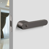 极简门锁磁吸静音门锁室内卧室房门锁灰色生态锁带钥匙黑色门把手