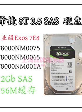 希捷 Exos 7E8 ST8000NM0075/001A/0065 8T 12Gb SAS硬盘256M缓存