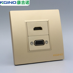 2.0版 86型母对母直插式 VGA投影仪插座 免焊接 HDMI高清插座面板