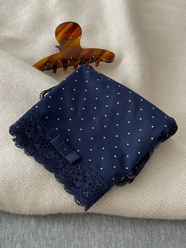 pinkgirl 波点少女丝滑蕾丝边女士内裤中腰包臀透气舒适三角内裤