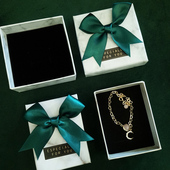 ins冷风大理石口红手链戒指表耳环钉项链首饰收纳小号包装 礼品盒