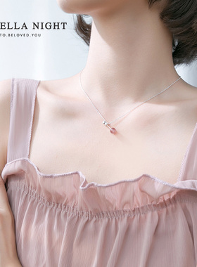 天然草莓水晶纯银闺蜜款学生吊坠