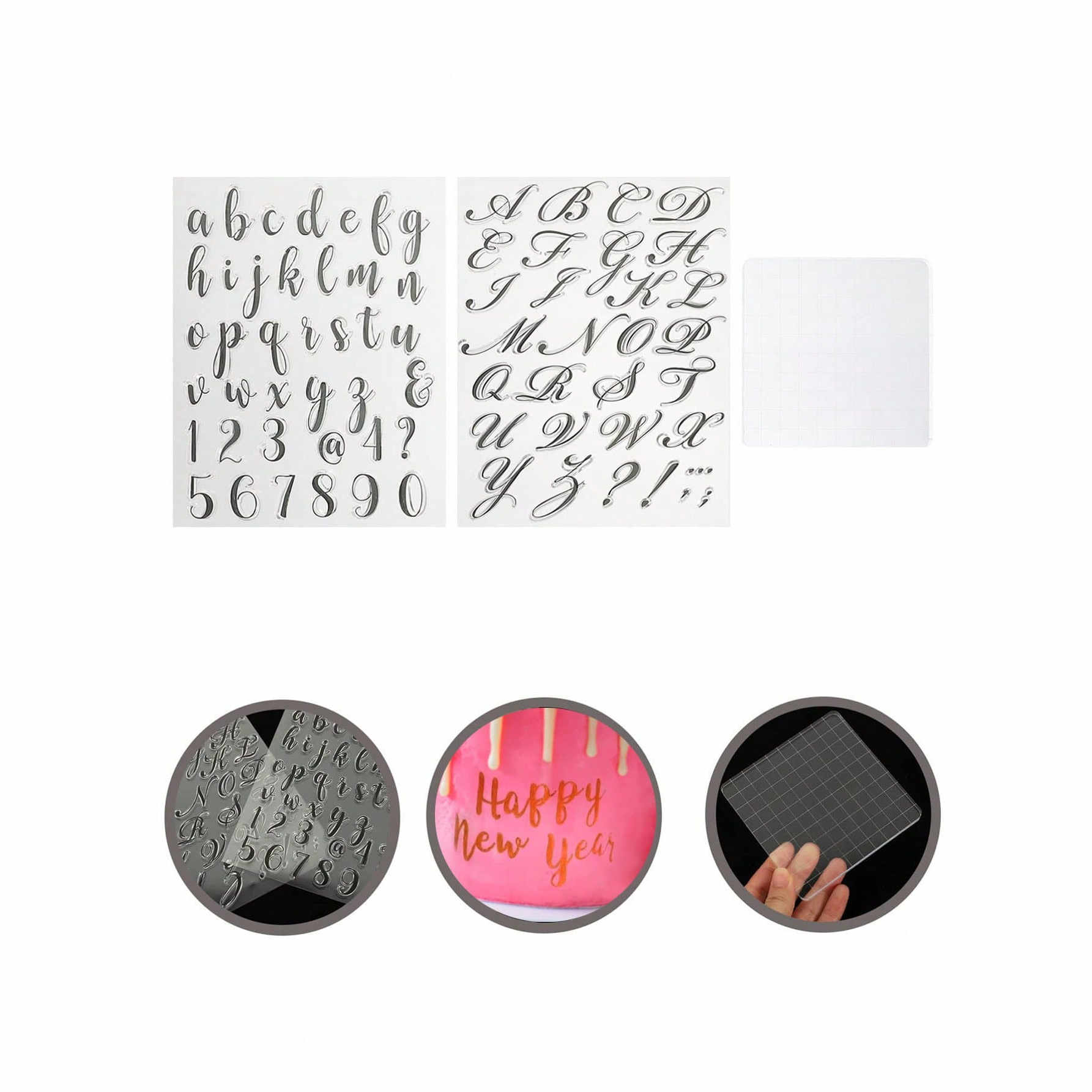 3件套字母硅胶印章模具压印图章