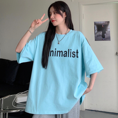 實拍短袖恤女字母印花