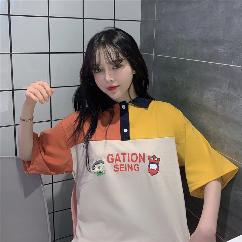 Japanese girls' summer loose short sleeve T-shirt