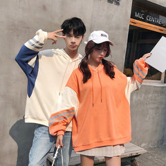 Real shooting cloth lovers' sweater lazy wind thin long sleeve student hooded top