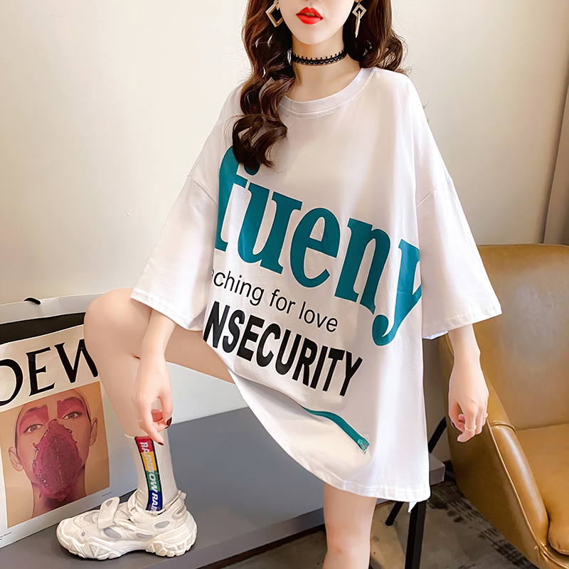 Real shot short sleeve T-shirt women's summer 2021 new Korean round neck student top large women's clothing