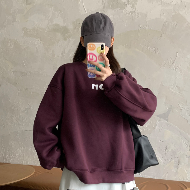 Hong Kong style long sleeve sweater women's fashion Korean loose super fire top