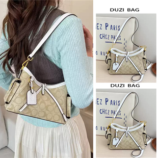 轻奢腋下包包女式 复古印花通勤托特包大容量单肩斜挎包 2026新款