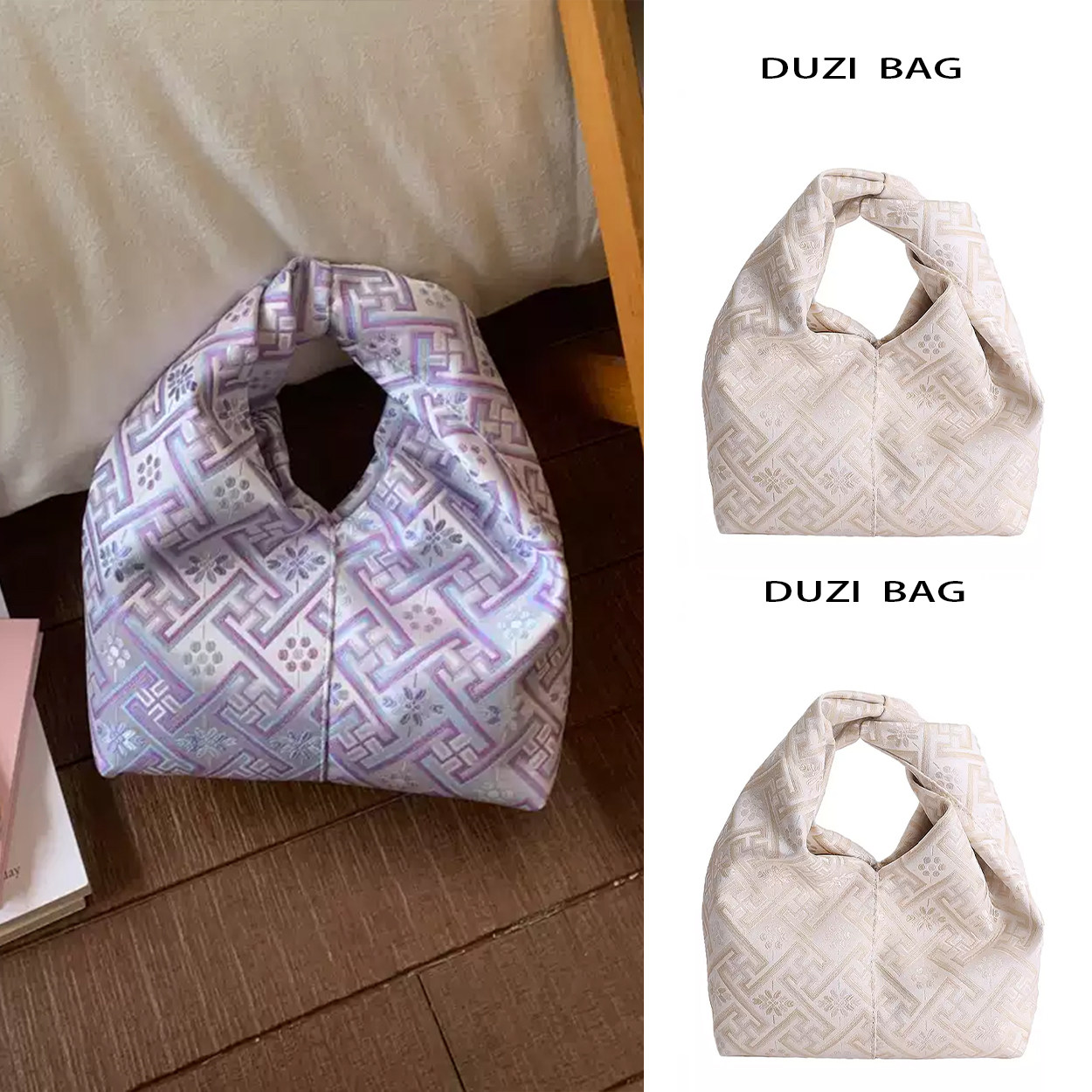 搭手新款手提包百中式新水桶超火饺子包拎包2026风包手腕民族国风,箱包皮具/热销女包/男包,水桶包,淘宝优惠券,粉丝福利购,淘宝优惠卷