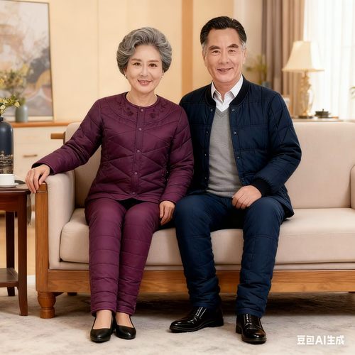 中老年男款女士老人羽绒服内胆保暖套装加厚棉衣裤羽绒裤爸爸妈妈