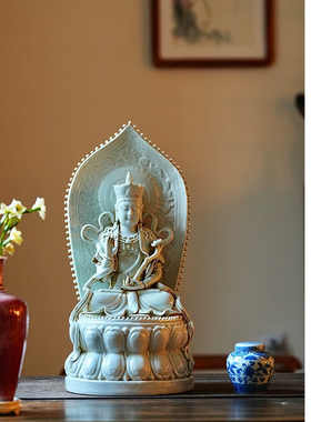 有余美器 宋代观音造像 莲花观音摆件 景德镇手工陶瓷