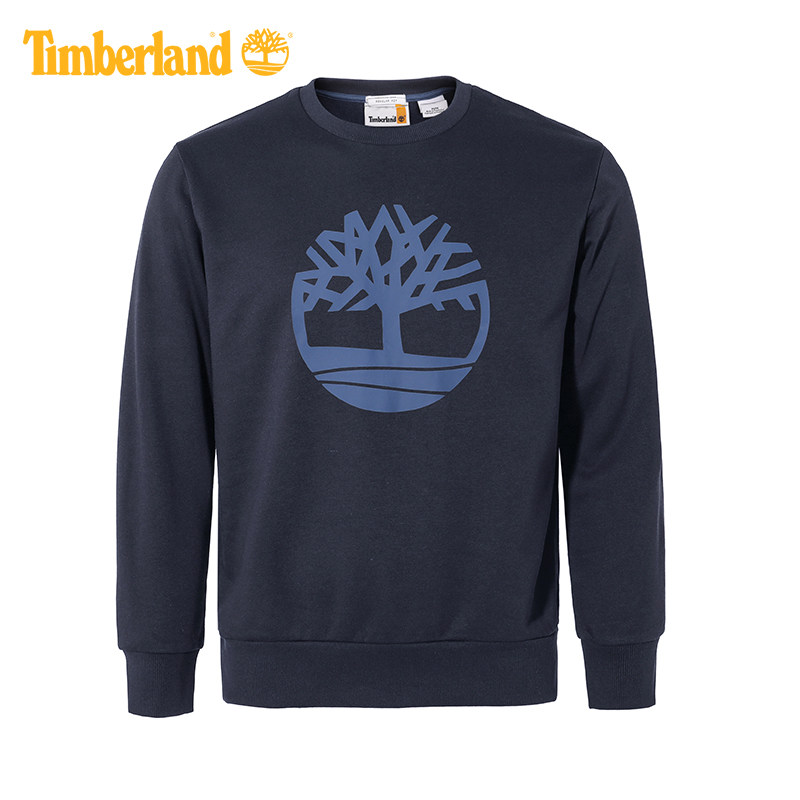 Timberland添柏岚男士户外加绒保暖印花图案圆领卫衣套头衫A43Y5