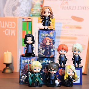 哈利波特手办公仔生日礼物罗恩赫敏马尔福周边摆件盲盒玩偶男女生