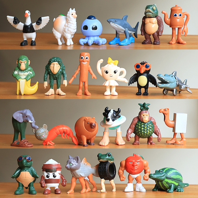 外国全套24款ai山海经模型木棍人通通通鲨鱼公仔玩具模型礼物玩偶