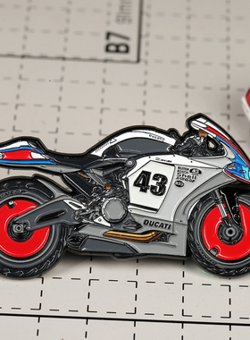 潮设会 摩托车胸针公路赛金属徽章 雅马哈宝马杜卡迪车贴冰箱贴