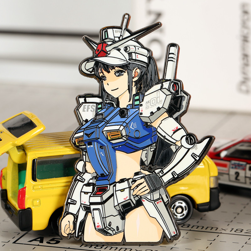 潮设会自制 高达胸针 改RX78女战士EVA徽章gumdam高档别针ins饰品