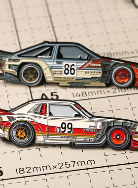 丰田AE86赛车胸针跑车冰箱贴头文字D金属徽章TOYOTA烤漆别针饰品