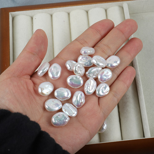 天然淡水巴洛克不规则椭圆11-12mm异形珍珠散珠diy项链戒指材料