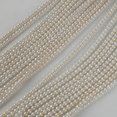 天然淡水珍珠无核4-5mm强光基本无暇小米鸡蛋圆39cm半成品项链