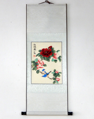 凌雪手绘绢本工笔花鸟国画秋娇图已裱卷轴挂画客厅玄关书房装饰画
