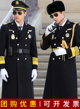 保安大衣形象岗礼宾服羊毛呢工作服保安秋冬季服装套装制服加厚长