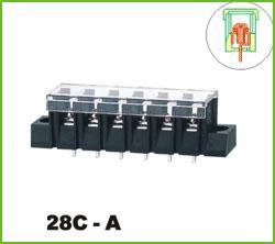 环保铜JFF28CM-7.62栅栏式接线端子黑色连接器带固定孔位DG28C-A