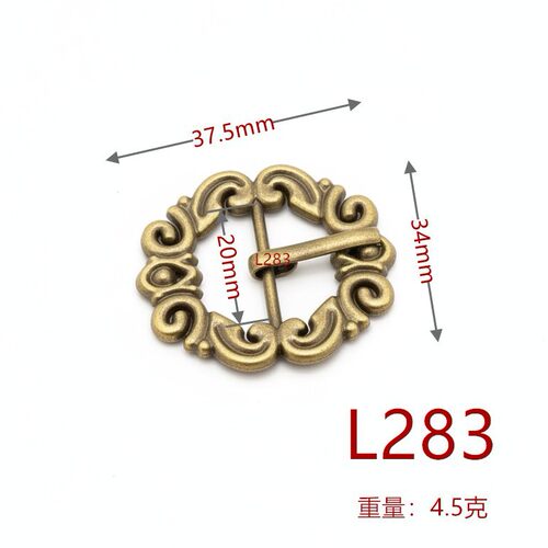 厂家直供复古雕花针扣20mm鞋扣金属日字扣古铜色服饰箱包调节