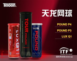 网球 4只装 P4比赛 正品 LUXQ1 Pound 罐装 训练网球TELOON 天龙网球