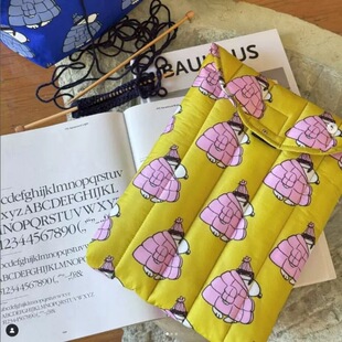 韩国同款 14寸平板收纳包保护套少女心 史努比印花便携夹棉内胆13