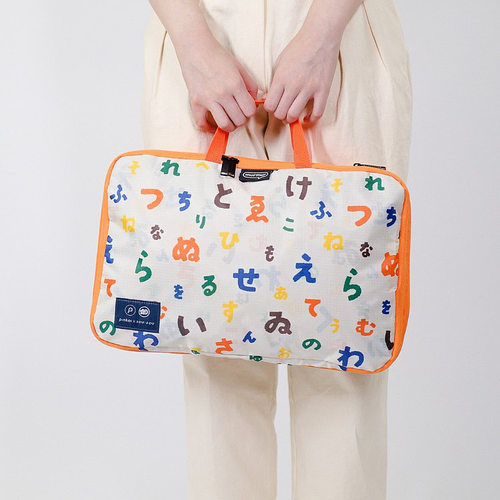 日系sousou数字印花大容量可压缩衣物轻便网格多功能旅行袋收纳包