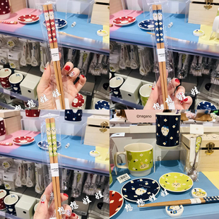 现货日本chiikawa吉伊卡哇小八乌萨奇可爱吃饭筷子木筷天然木21cm