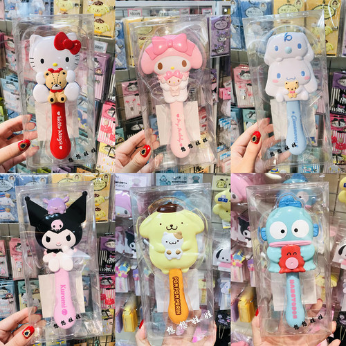 现货三丽鸥kitty玉桂狗melody库洛米密齿化妆梳发梳气垫按摩梳子
