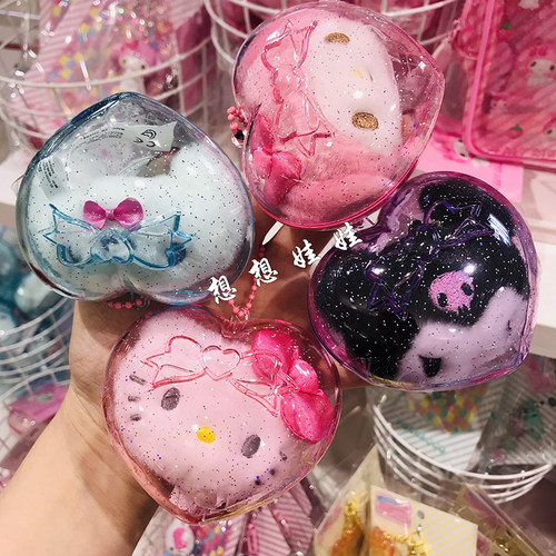 日本三丽鸥kitty美乐蒂玉桂狗库洛米DIY字母挂件钥匙扣爱心盒发夹