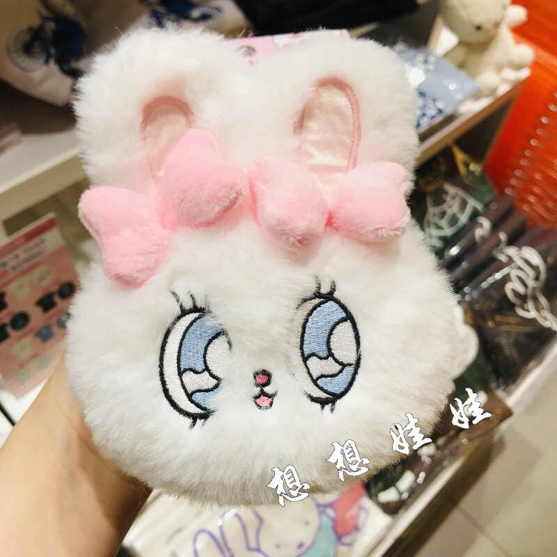日本esther bunny艾丝乐兔子公仔脸型爱心扣毛绒钥匙扣圈挂件包挂